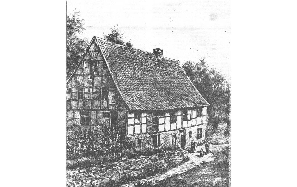 Das ehemalige Hammerwerk Bökershammer südlich von Kaltenherberg in Burscheid im Eifgental (19. Jahrhundert)