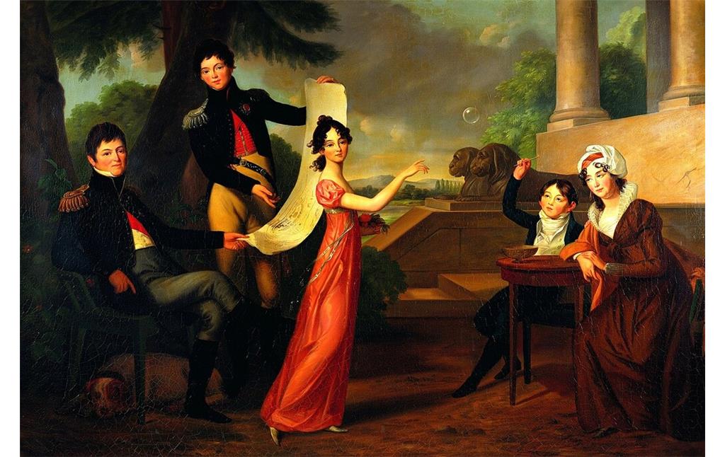 Gemälde von Johann Friedrich August Tischbein des Fürsten Friedrich Wilhelm zu Nassau-Weilburg mit Familie (1811)