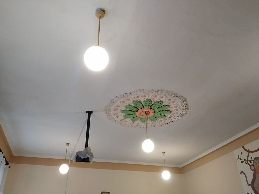 Plafond in the interior in one of the rooms of Strakhotsky Palace (2021)