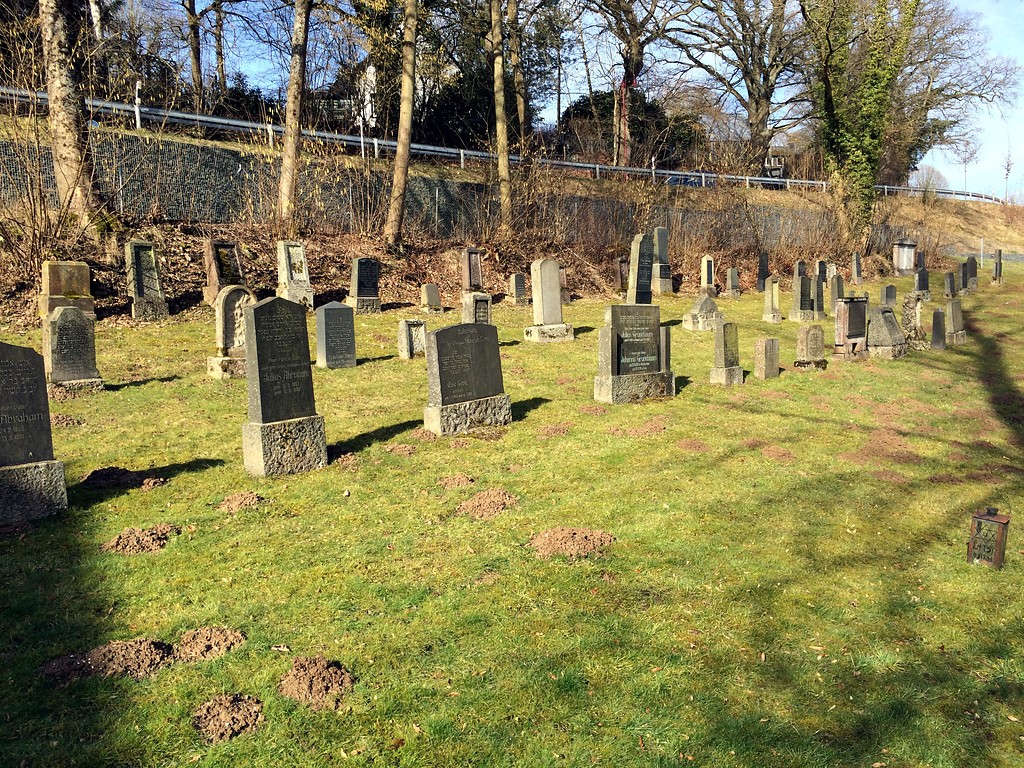 Jüdischer Friedhof Kumpstraße in Altenkirchen, die letzten übrig gebliebenen Grabmäler (2015)