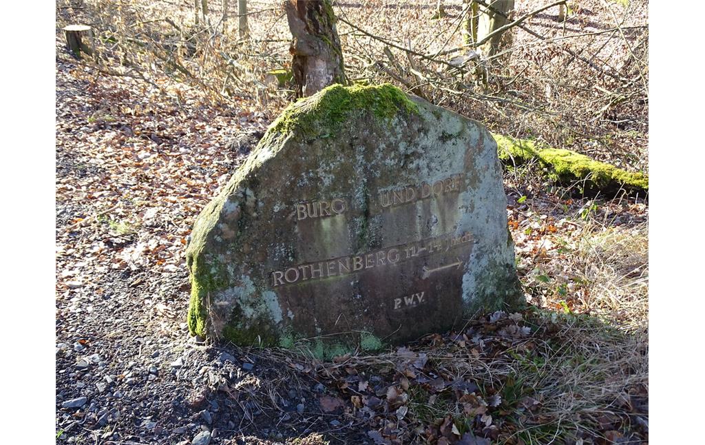Ritterstein Nr. 292 Burg und Dorf Rothenberg 11.-14. Jhrdt. südwestlich von Göllheim (2019)