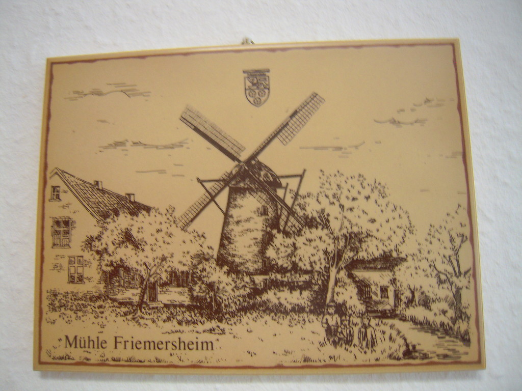 Friemersheimer Mühle in Duisburg-Rheinhausen in einer historischen Darstellung.