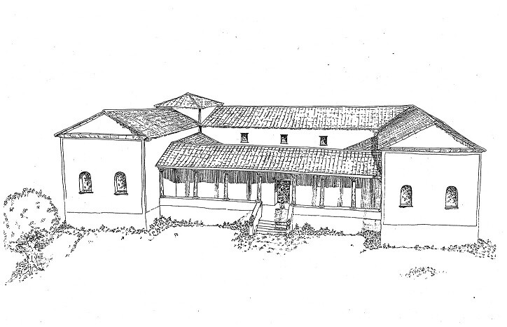 Rekonstruktionszeichnung der "villa rustica" Koblenz-Lay (2021)