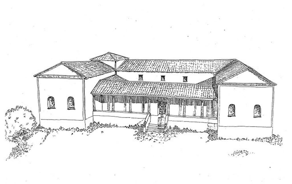 Rekonstruktionszeichnung der "villa rustica" Koblenz-Lay (2021)
