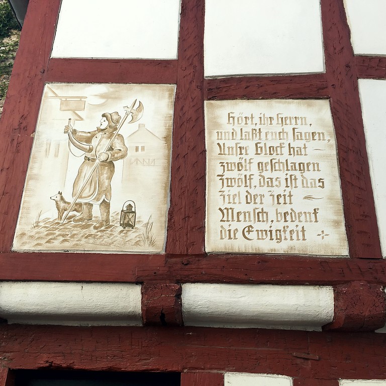 Inschrift am Stadtmauerhäuschen in Lahnstein (2016)
