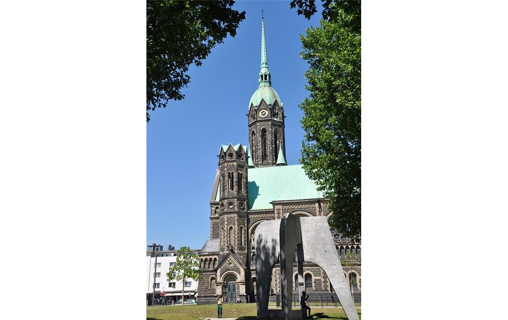 Die evangelische Hauptkirche Rheydt im Denkmalbereich der Innenstadt in Mönchengladbach-Rheydt (2017).