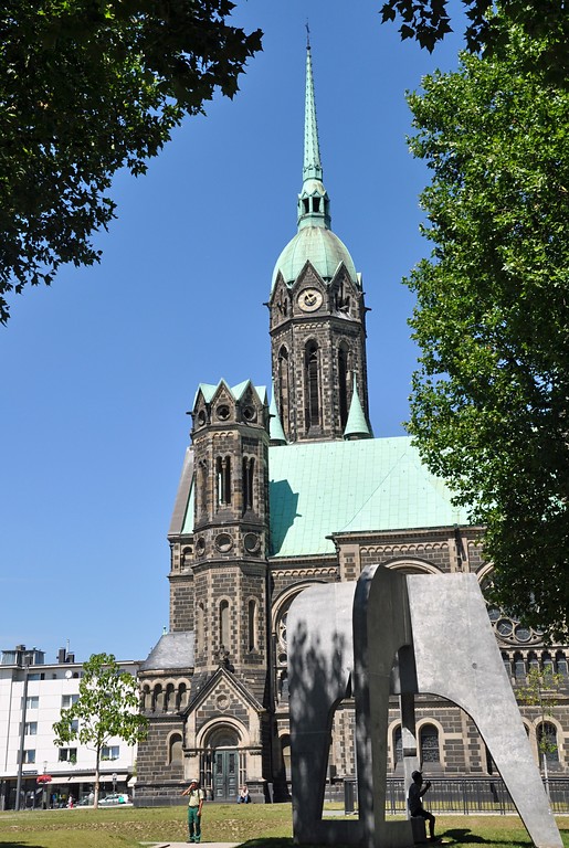 Die evangelische Hauptkirche Rheydt im Denkmalbereich der Innenstadt in Mönchengladbach-Rheydt (2017).