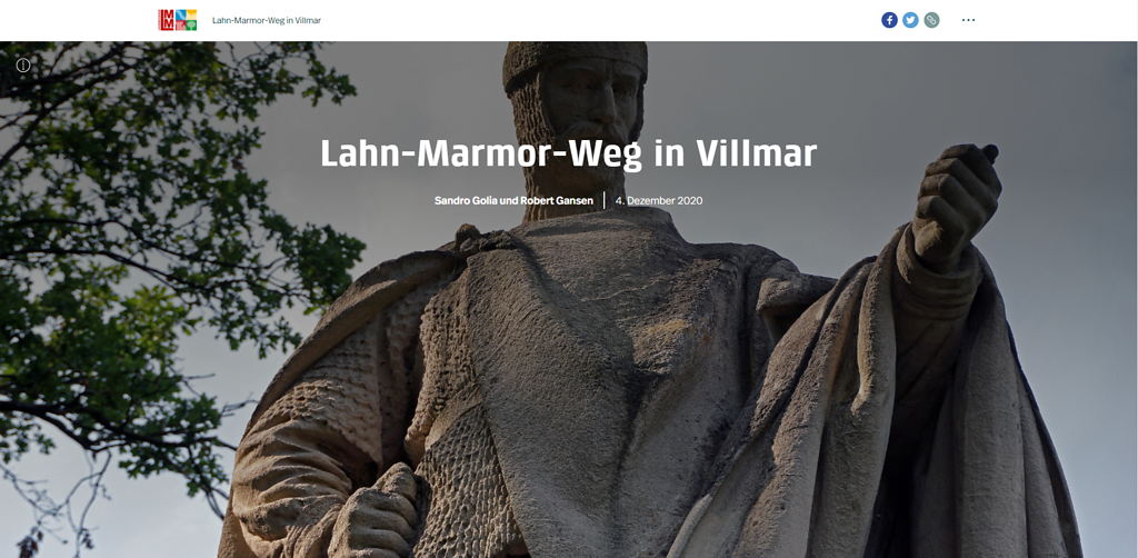 Lahn-Marmor-Weg in Villmar (Story Map Titelseite 2020, bitte anklicken)