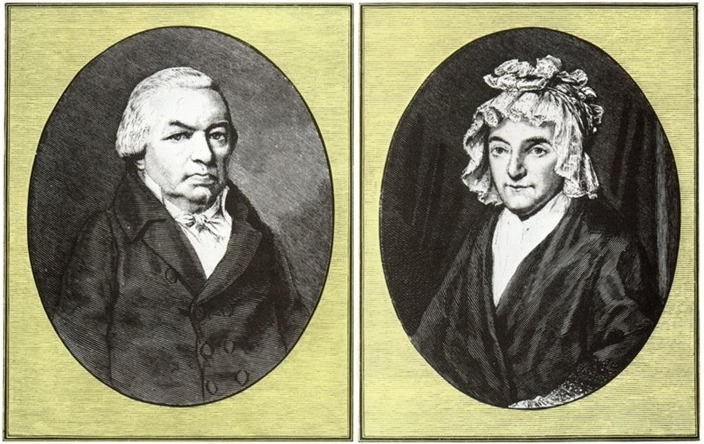 Offenbar fälschlich den Eltern des Komponisten Ludwig van Beethoven zugeschriebene Portraits (undatiert, Beethoven-Haus Bonn, B 559/2): links vorgeblich der Vater Johann van Beethoven (1740-1792) und rechts Maria Magdalena van Beethoven, geborene Keverich, verwitwete Leym (1746-1787).