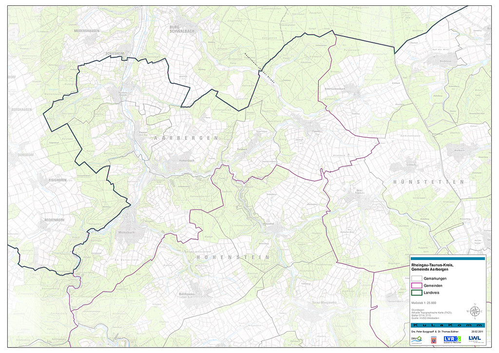 Topographische Karte der Gemeinde Aarbergen