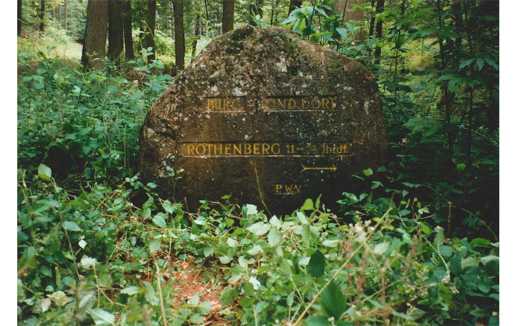 Ritterstein Nr. 292 Burg und Dorf Rothenberg 11.-14. Jhrdt. südwestlich von Göllheim (1995)