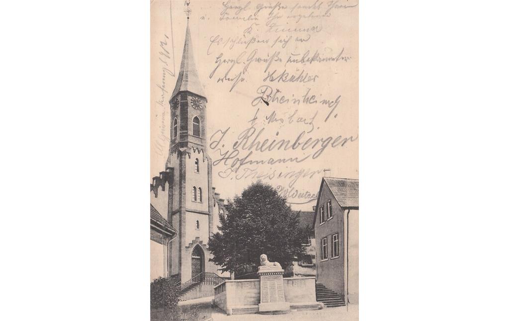 Historische Postkarte mit dem Motiv Kriegerdenkmal (1912).