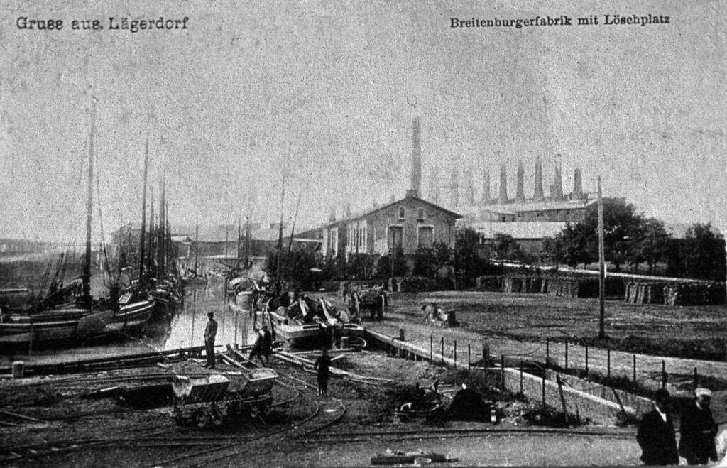 Breitenburger Schiffahrtskanal - Nördlicher Fabrikhafen der Breitenburger-Portland-Cement-Fabrik (ca. 1895)