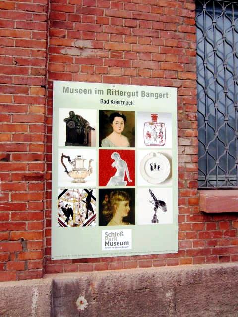 Werbetafel für das SchlossparkMuseum im Rittergut Bangert in Bad Kreuznach (2014)