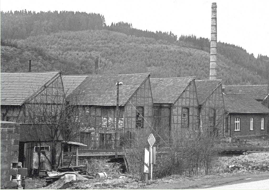 Historische Aufnahme der Anlagen der Eisenhütte in Schleiden-Oberhausen vor dem Abriss (1966).