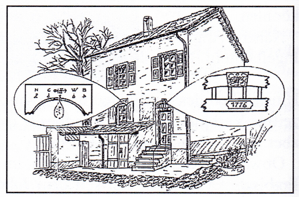 Zeichnung des Falkensteiner Hofs in Bretzenheim von Hans Schneider (1990er Jahre)