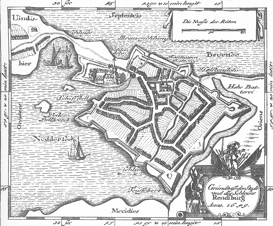Burg Rendsburg - Stadtplan 1649