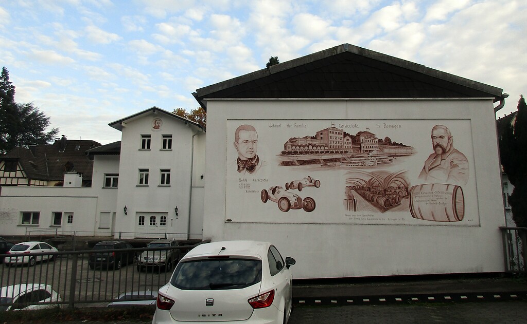 Frühere Weinkellerei und Betriebsgebäude der Remagener Hoteliers-, Weinhändler- und Rennfahrerfamilie Caracciola in der Straße Am Spich in Remagen (2020).