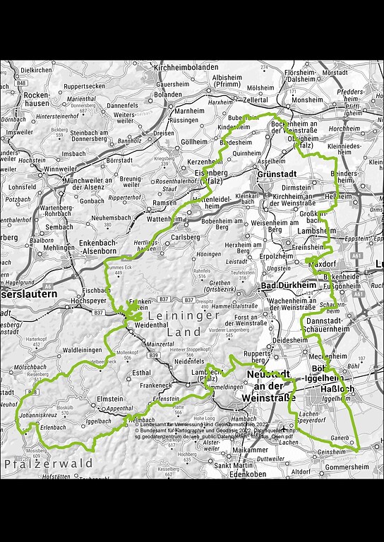 Kreisgrenze des Landkreises Bad Dürkheim (2022)