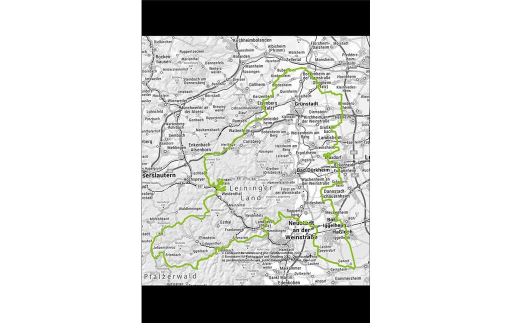 Kreisgrenze des Landkreises Bad Dürkheim (2022)