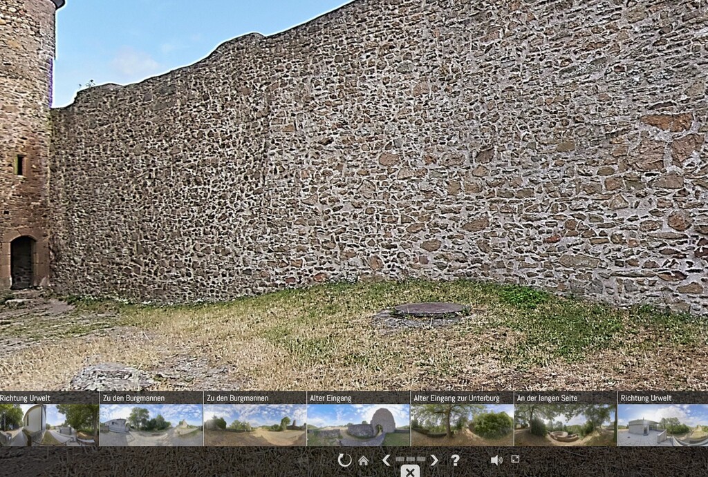 Virtuelle 360-Grad-Ansicht der Zisterne beim Bergfried der Burg Lichtenberg (2023)
