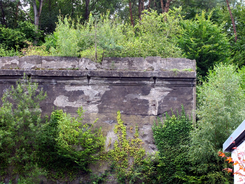 Die Grube Silberwiese des früheren Bergwerks in Oberlahr, erkennbare Gebäudereste im Hang (2014).