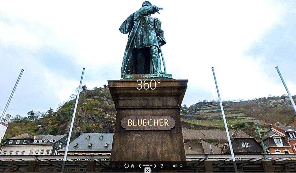 Das Blücherdenkmal in Kaub - eine virtuelle 360-Grad-Ansicht (2022)