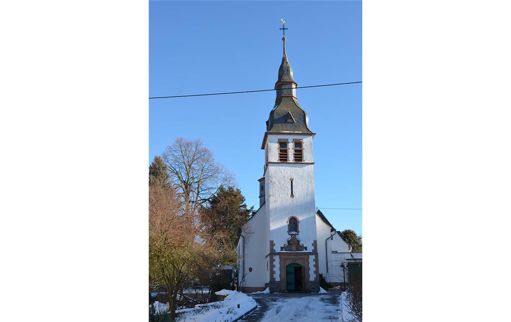 Frontansicht der evangelischen Kirche Seibersbach, Blickrichtung Osten (2017)