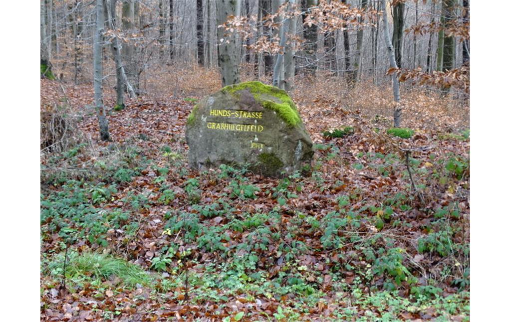 Ritterstein Nr. 244 Hunds-Strasse Grabhuegelfeld östlich von Heltersberg an der L 499 (2018)