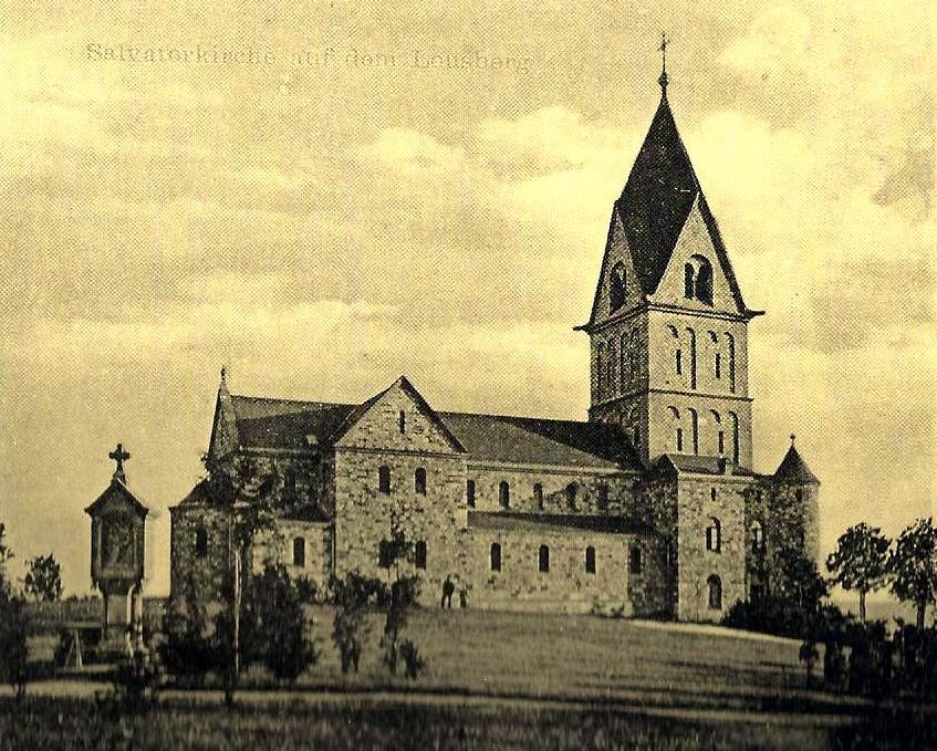 Historische Aufnahme "Salvatorkirche auf dem Lousberg" (Aachen auf dem Salvatorberg, um 1900 aus der  Sammlung Heinrich Gandelheid, "Alte Aachener Bilder).
