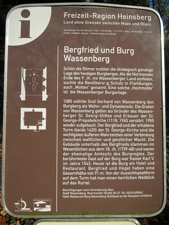 Hinweistafel zur Burg Wassenberg (2012)