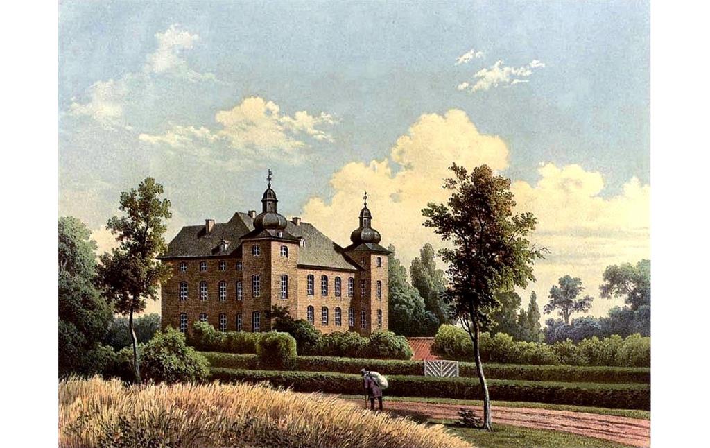 Haus Wohnung um 1860 auf einer Lithografie aus dem 19. Jahrhundert (Sammlung Alexander Duncker)