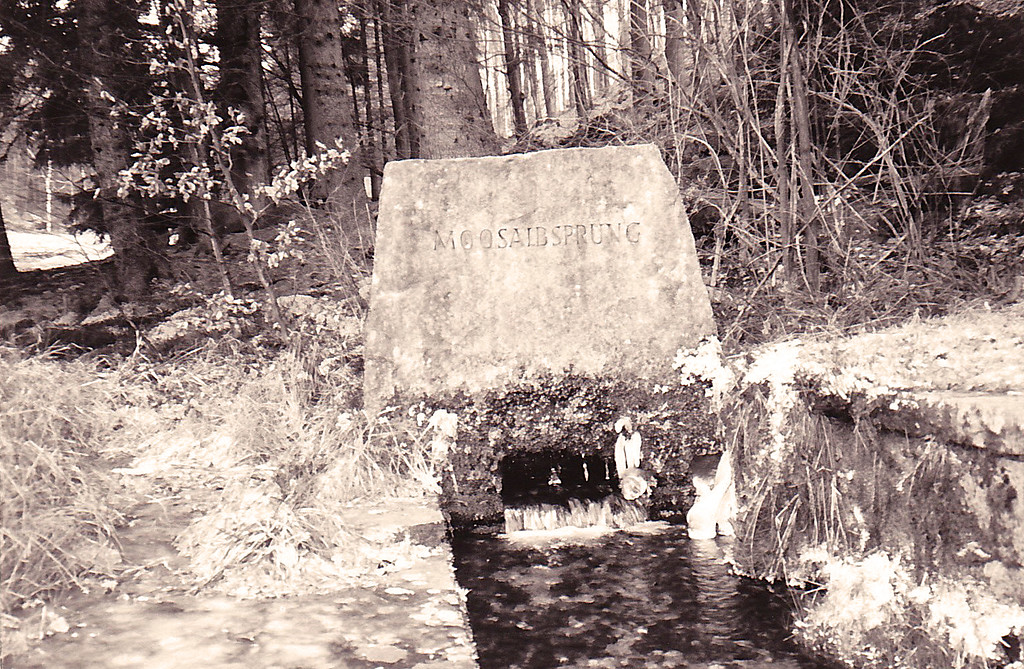 Ritterstein Nr. 102 "Moosalbsprung 40 Schr." bei Johanniskreuz (1993)