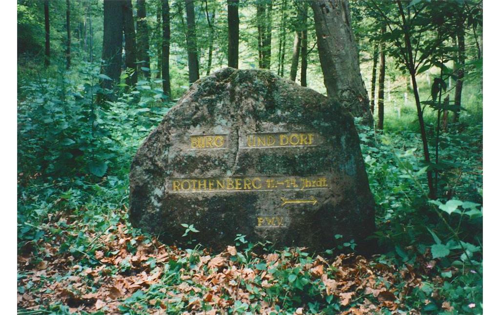 Ritterstein Nr. 292 Burg und Dorf Rothenberg 11.-14. Jhrdt. südwestlich von Göllheim (1997)
