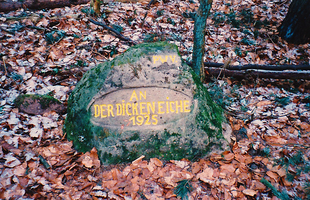 Ritterstein Nr. 168 "An der dicken Eiche 1925" nordwestlich von Fischbach (2000)