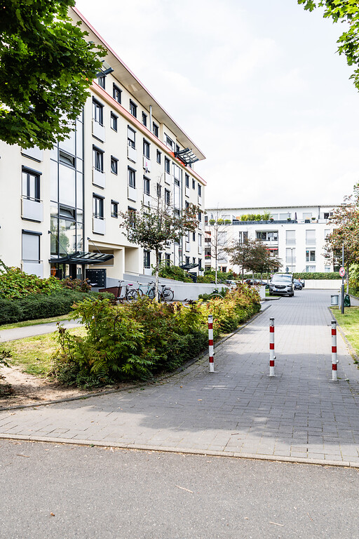 Heutige Wohnsiedlung auf dem ehemaligen Gelände des Eisenbahn-Ausbesserungswerks in Köln-Nippes (2021)