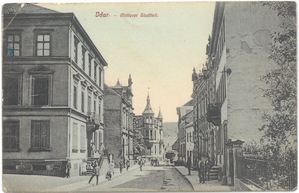 Historische Fotografie einer Straße in Idar (1906)