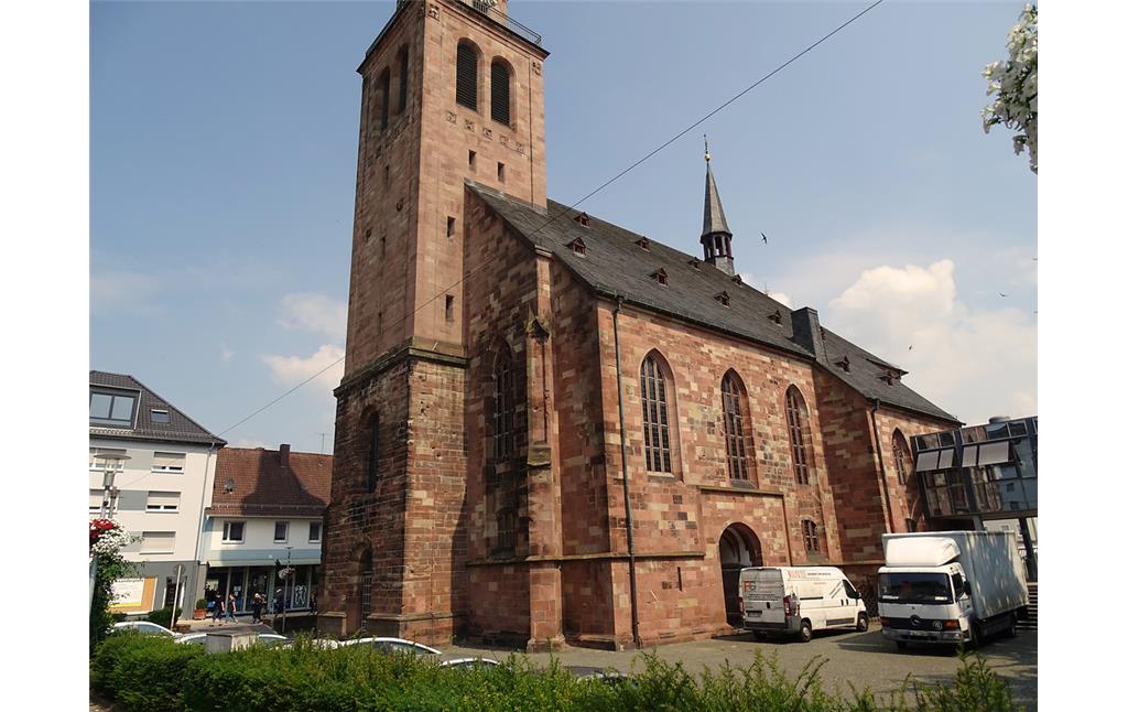 Blick von Süden auf die protestantische Alexanderkirche in Zweibrücken (2018).