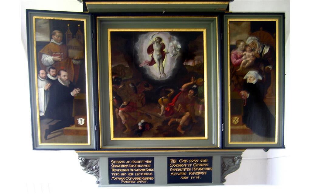 Flügelaltarretabel der Gebrüder Cuno und Georg Broy aus dem 16. Jahrhundert in der Kreuzgangkapelle von St. Castor in Karden (2010)