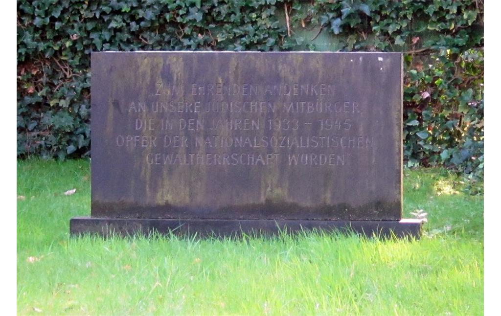 Gedenkstein auf dem jüdischen Friedhof am Strathhof in Krefeld-Hüls (2014).