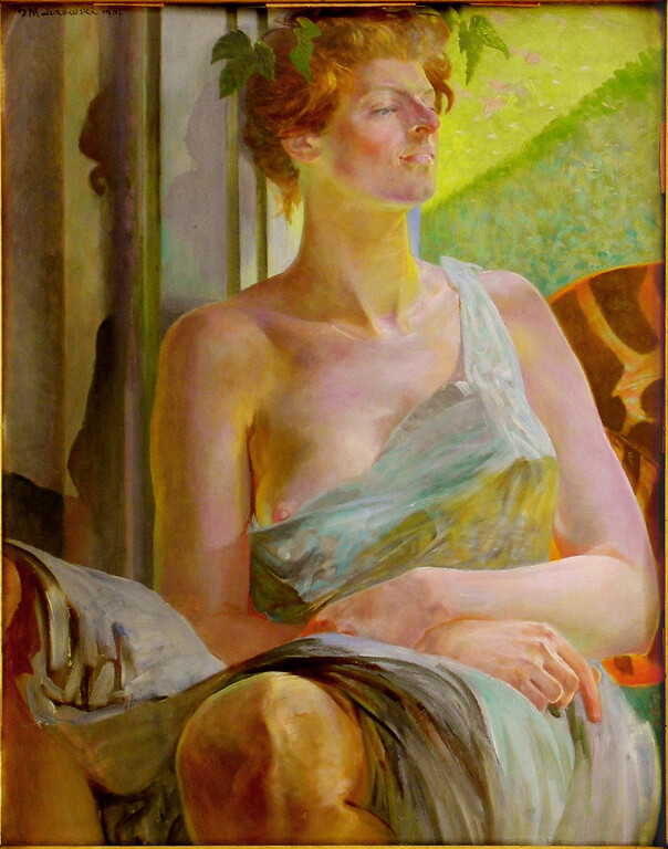 Bacchante, portrait of Maria Bal (Balowa) by Polish Symbolist painter Jacek Malczewski (1854-1929)