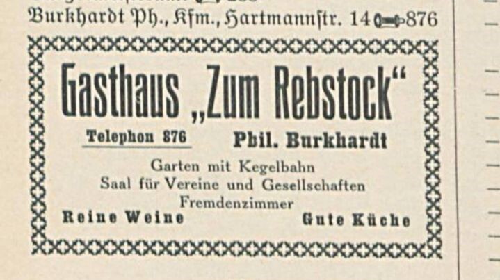 Adressbucheintrag Hartmannstraße 14 Maikammer (1914)