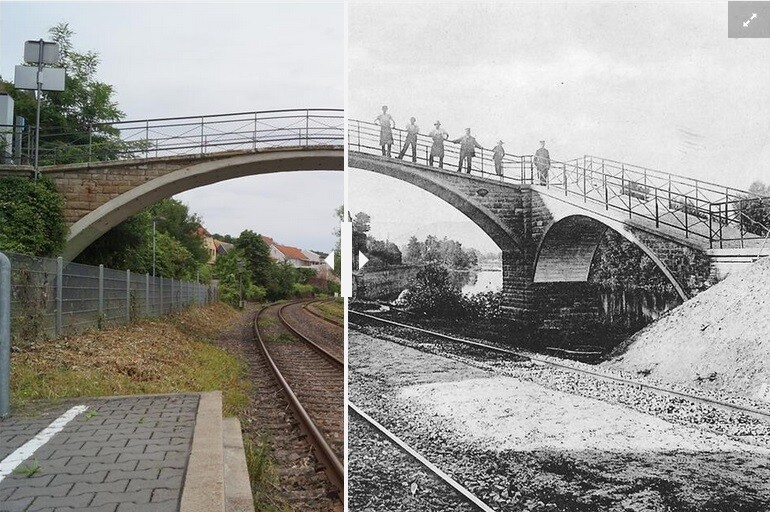 Die Laubenheimer Bogenbrücke im Wandel der Zeit (1900/2022)