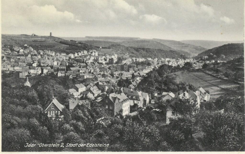 Historische Fotografie mit dem Blick den Stadtteil Idar (um 1939)
