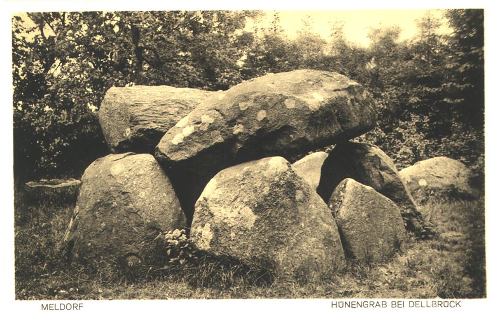 Großsteingrab bei Dellbrück, Postkarte aus dem Jahr 1920