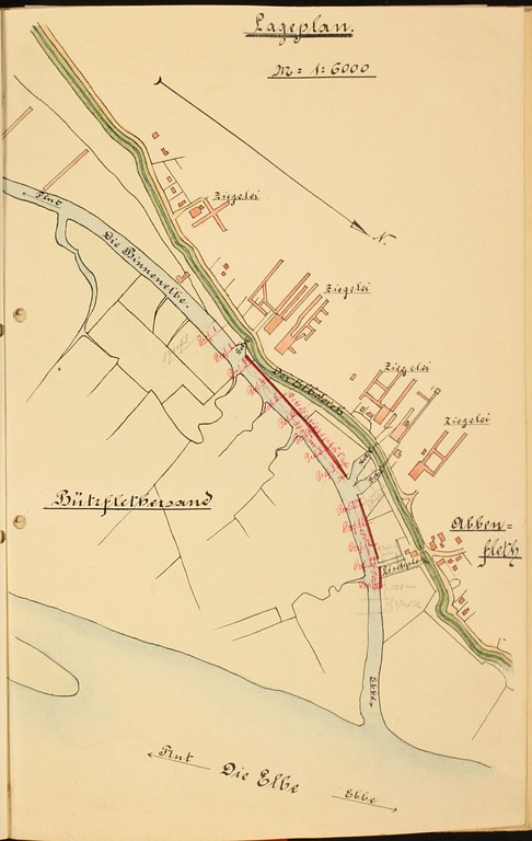 Übersichtsplan zum Abbenflether Hafen (ca. 1913)