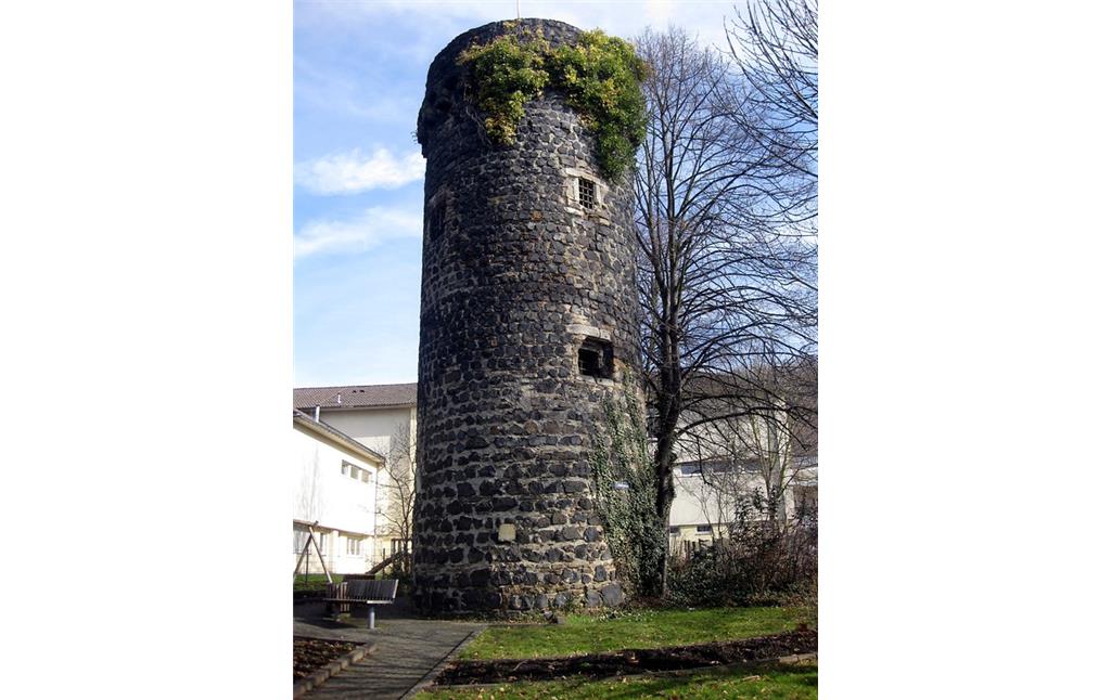 Der Pulverturm  am Rheinufer in Linz - einer von vier Türmen, welche die Ecken der damaligen Stadtmauer bildeten (2015).