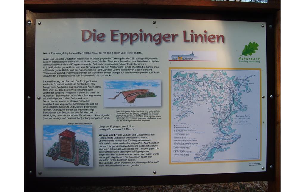 Hinweisschild zur Eppinger Linie bei Maulbronn (2012)