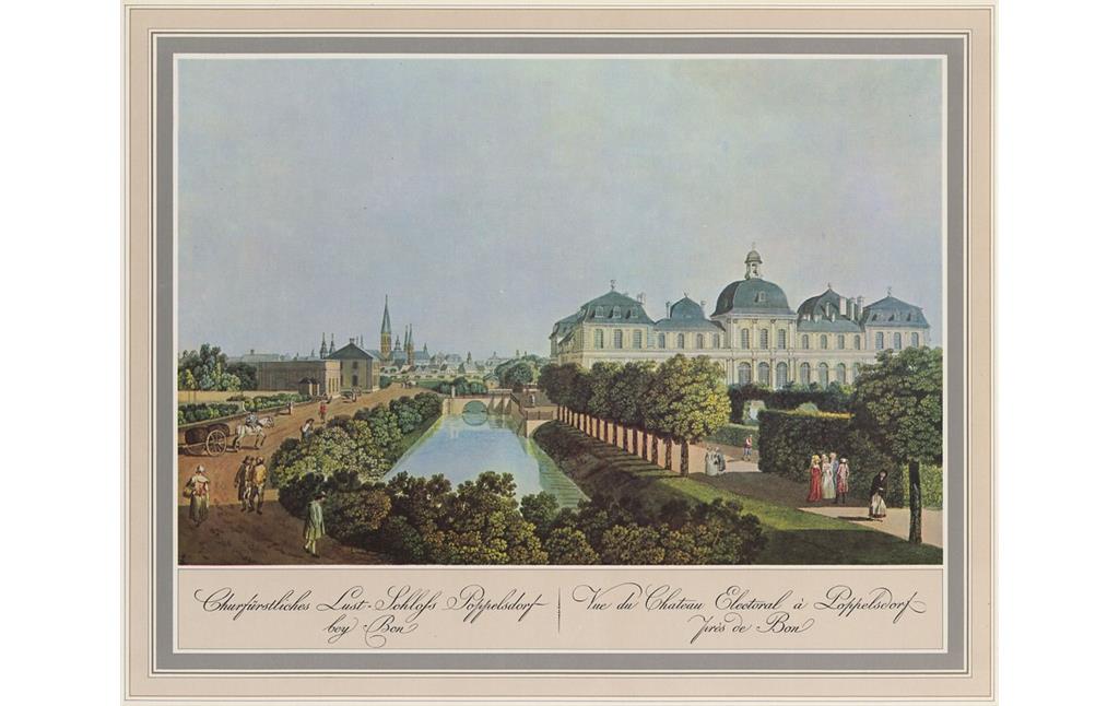 Ansicht des Poppelsdorfer Schlosses um 1792 von der Meckenheimer Allee aus gesehen.