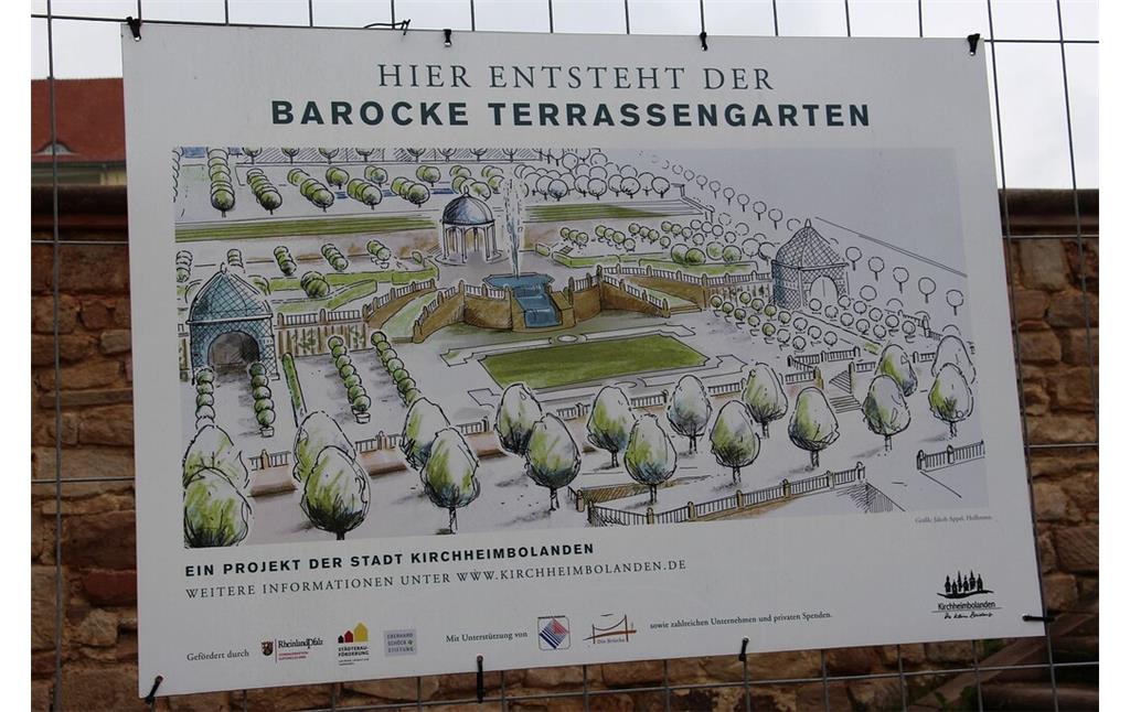 Bauplan mit einer Rekonstruktion des Schlossgartens von Kirchheimbolanden (2023)